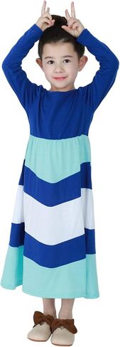 Mommy and Me Sleeveless Maxi Dress Chevron Stripe Crew Neck Dress Boho Summer Maxi Dress in Saudi Arabia