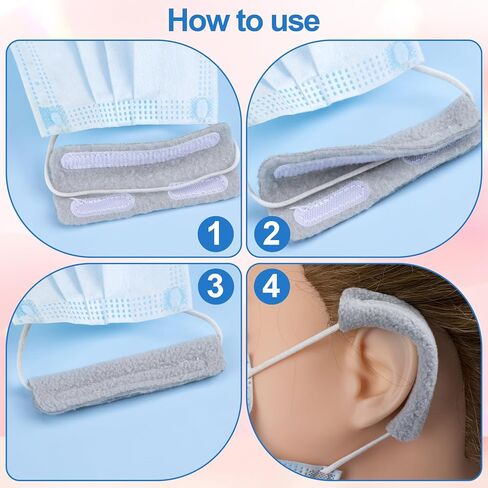 4pcs Nasal Cannula Ear Cushions, Comfort Oxygen Tubing Protectors Ear Pads, Soft Cannula Cover Supplies Wrap Accessories for Sunglasses Eyeglasses- Grey in Kuwait