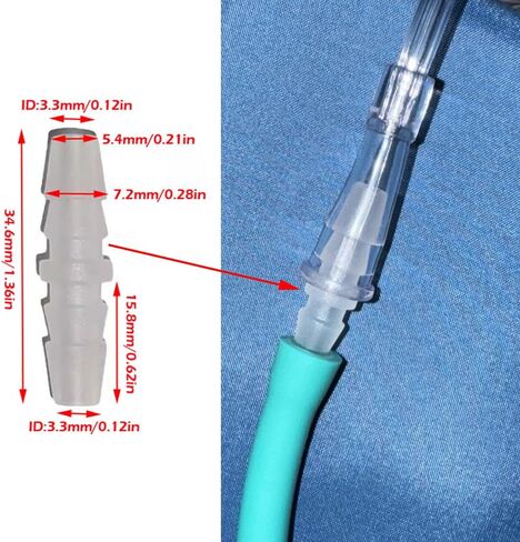 10 Pack Oxygen Tubing Connectors Inline Straight Barbed Fitting Oxygen Tubing Coupler Extension Connector Adapter for Oxygen Tube Length Extending Oxygen Concentrator Kinked Hose Section Repair in Saudi Arabia