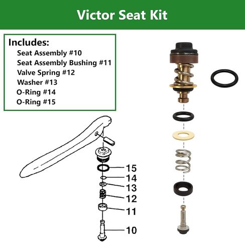 High Pressure Oxygen Valve Seat Repair Kit for Victor Cutting Torches – 0390-0043 – Fits ST900FC, CA411-1, CA1060, CA1050, HC1100C, HC1200 and Most Straight Torches in Kuwait