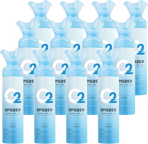 SPOZER Portable Oxygen Can, 3 Pack, 10 Liter Oxygen Canisters, 97% Pure Oxygen for Sports, Travel, Hiking & High Altitude Use in Saudi Arabia