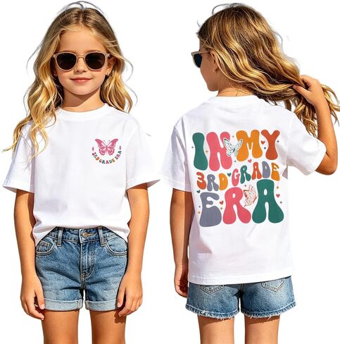 GLIGLITTR First Day of School Shirt Kids Girls in My 1st 2nd 3rd Grade Era T-Shirt Back to School Outfit Cute Graphic Tee Top in Kuwait