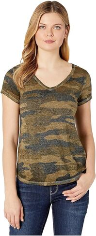 Lucky Brand Women's Camo Burnout Tee Shirt in Kuwait
