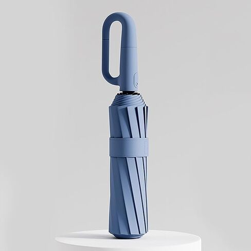Outdoor Travel Umbrella with Carabiner Handle, Windproof Folding Portable Reverse Folding Umbrella for Men and Women in Kuwait