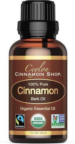 Ceylon Cinnamon Shop Organic Ceylon Cinnamon Bark Essential Oil, Food Grade, 1 Oz. (30 mL) in Saudi Arabia