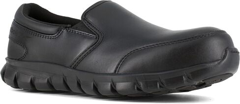 Reebok Work Mens Sublite Cushion Composite Toe ESD Slip On Work Safety Shoes Casual - Black in Kuwait