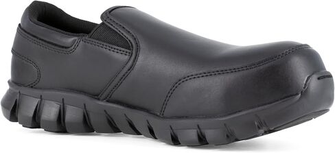 Reebok Work Mens Sublite Cushion Composite Toe ESD Slip On Work Safety Shoes Casual - Black in Kuwait