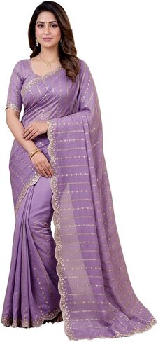 MAHEK Fancy Silk Saree Zari Sequence C-Pallu Cutwork Border sari, Partywear Wedding Wear sari in Saudi Arabia