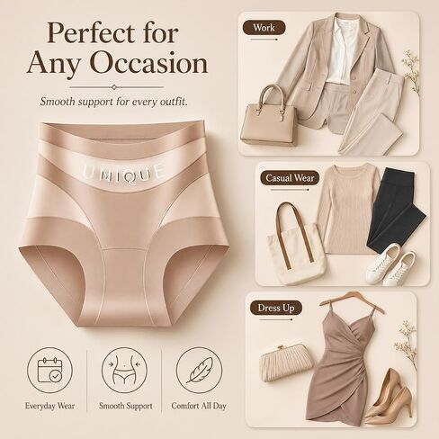 Unique Underwear - Unique Tummy Control Underwear for Women, High Waist Soft Stretch Seamless Body Shaper Briefs in Kuwait