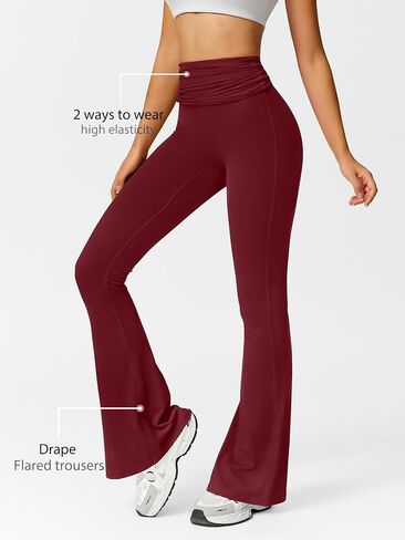TimeOFF Women's Flare Leg Yoga Pants Jumpsuit, High Waisted Bootcut Workout Leggings with Halter Top in Kuwait