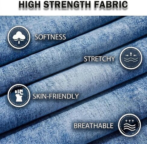Jean Shorts Men’s Comfort Flex Waistband Jean Short Casual Denim Knee Length Washed Denim Jeans Shorts in Saudi Arabia