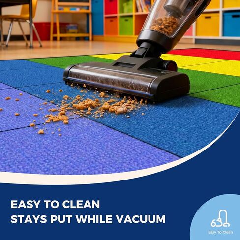 Booooom Jackson Classroom Rug - 5'x7'7'' Rainbow Spectrum Grid Preschool Classroom Carpet, Non-Slip & No-Trip Edges, Vibrant Colors for Kids Playroom Floor Mat in Saudi Arabia