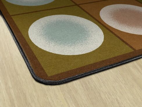 Dot Spots Classroom Rug – Kids Seating Carpet for Preschool, Daycare & Playroom, Colorful Circle Time Rug (Seats 36), Made in USA, 10'6" x 13'2", Earthtone in Kuwait