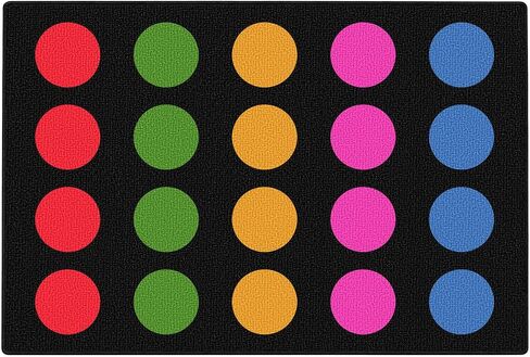 Booooom Jackson Classroom Rug - 5'x7'6'' Rainbow Spectrum Dot Preschool Classroom Carpet, Non-Slip & No-Trip Edges, Vibrant Colors for Kids Playroom Floor Mat in Saudi Arabia