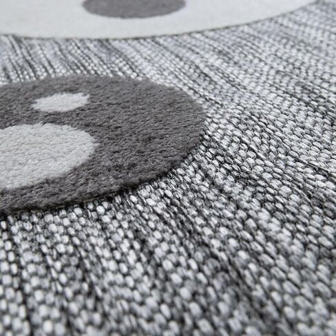 Paco Home Kids Rug Alpaca Motif Play Mat with Contour Cut in Mottled Grey, Size: 6'7" x 9'2" in Saudi Arabia