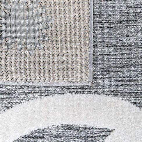 Paco Home Kids Rug Alpaca Motif Play Mat with Contour Cut in Mottled Grey, Size: 6'7" x 9'2" in Saudi Arabia