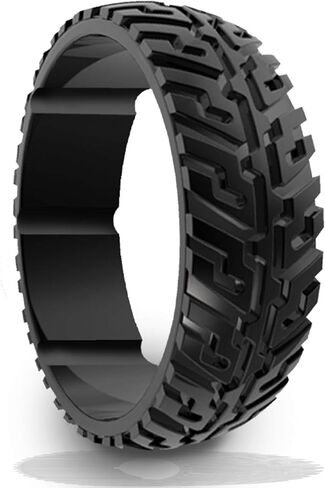 Tire Thread Design Silicone Wedding Ring for men - Revolutionize your wedding Band with our Unique silicone Rings, and comfortable for Active Lifestyles- Perfect for Heavy Duty, Athletes, Outdoor Enthusiasts - and Adventures - Order now and experience the in Saudi Arabia