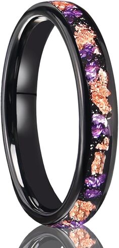 Tungsten Carbide Rings for Men and Women 8mm/4mm Men‘’s Engagement Wedding Bands Inlaid Purple Galaxy Opal Fashion and High Polish in Saudi Arabia