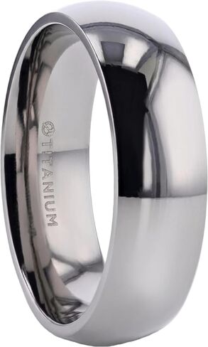 Thorsten PETERSON Titanium Polished Finish Domed Men’s Wedding Band - 6mm & 8mm in Kuwait