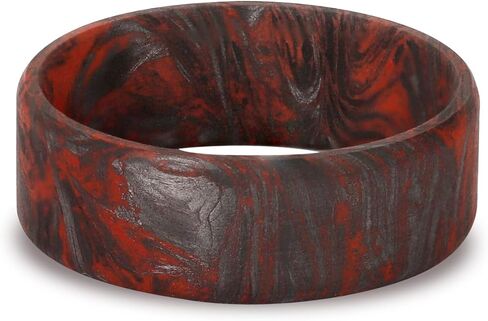 Full Carbon Fiber Matte Ring for Men,Handmade Ring Band Durable, 8mm Black with Red Men's rings Comfort Fit Size 8.5-11 in Saudi Arabia