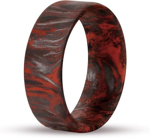 Full Carbon Fiber Matte Ring for Men,Handmade Ring Band Durable, 8mm Black with Red Men's rings Comfort Fit Size 8.5-11 in Saudi Arabia