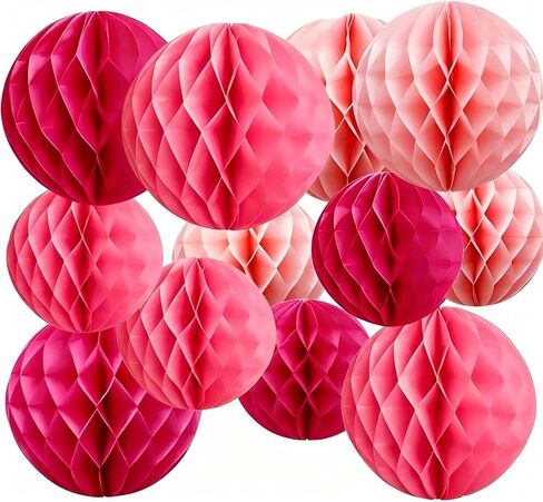 Blue Paper Honeycomb Flower Balls for Birthday Wedding Home Decor(12pcs 6 Inch & 10 Inch) in Kuwait
