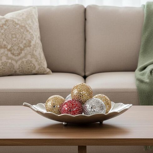 6 Pcs Decorative Balls for Bowls, 2.4 Inch Mosaic Sphere Balls Decorative, Mosaic Glass Orbs Centerpiece Balls Decoration for Vases Dining Table Home Living Room in Kuwait