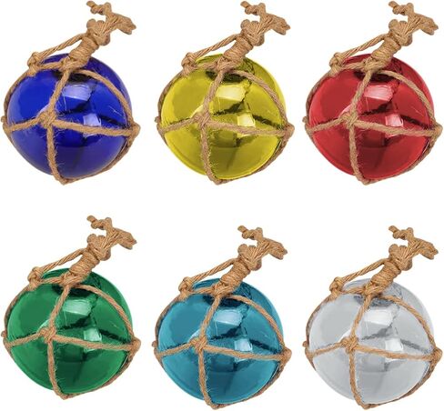 FOMIYES 1Pcs Glass Fishing Float Glass Fishing Buoy Ball Decor Nautical Coastal Float Ball Christmas Weddings Beach Ornaments (Random Color) in Kuwait