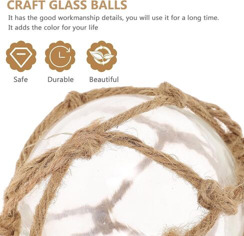 FOMIYES 1Pcs Glass Fishing Float Glass Fishing Buoy Ball Decor Nautical Coastal Float Ball Christmas Weddings Beach Ornaments (Random Color) in Kuwait