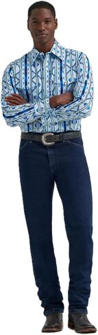 Wrangler Men's Checotah Dress Western Classic Fit Long Sleeve Snap Shirt - ICY (112379225) in Kuwait