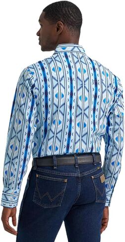 Wrangler Men's Checotah Dress Western Classic Fit Long Sleeve Snap Shirt - ICY (112379225) in Kuwait