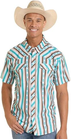 Rock & Roll Denim Men's White Aztec Tek Western Shirt in Saudi Arabia
