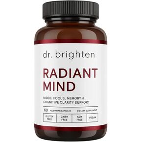 Dr. Brighten Radiant Mind - Doctor Formulated for Focus and Mood Support with Saffron Extract - Vegan, GF, Non-GMO in Saudi Arabia