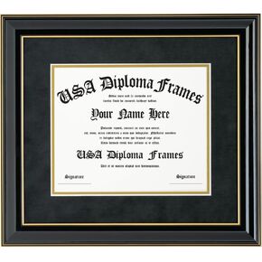 Black Glossy with Gold Trim Diploma Frame (fits 8.5x11 or 11x14 documents) in Saudi Arabia