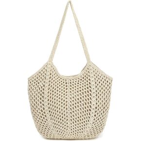 Bycobecy Crochet Tote Bag for Women Soft Summer Purse Beach Tote Bag Cute Handbag for Vacation, Work & Pool in Saudi Arabia