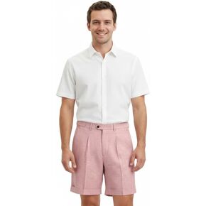 Mens Linen Shorts Casual Classic Fit Summer Shorts for Beach Wedding Vacation Wear in Saudi Arabia