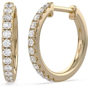Huggie Hoop Earrings For Women, 0.30 Carat Round Shape Natural or Lab Grown Diamond Wedding Bridal Hoop Earrings In 10K Solid Gold Or 925 Sterling Silver Jewelry for Her (0.30 Cttw) in Kuwait