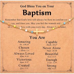 Christian Cross Bracelets for Girls Women, Easter Basket Stuffers Baptism Confirmation First Communion Gifts for Teen Girls in Saudi Arabia