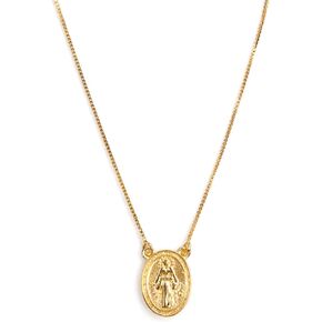 18k Gold Filled Lady Of Grace Double Sided Coin Necklace - Dainty Minimalist Chain, Watrerproof, Tarnishproof, Hypoallergenic, Layering Jewelry in Saudi Arabia