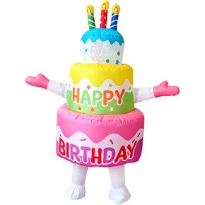 Inflatable Birthday Cake Costume Adult Blow Up Funny Cupcake Costumes For Adults Birthday Party Decorations in Saudi Arabia