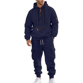 بدلات رياضية للرجال بدلات رياضية للرجال بدلة رياضية مكونة من قطعتين ملابس بقلنسوة وسراويل رياضية للركض مجموعة خريف وشتاء in Kuwait