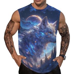 Mens Tank Tops Summer Sleeveless Tee Graphic Workout Muscle Gym T-Shirts in Saudi Arabia