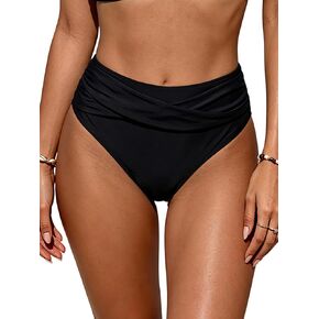 SWIMLANCE Women’s High Waisted Bikini Bottoms Tummy Control Ruched Bathing Suit Bottoms Full Coverage Swimsuit Bottoms in Saudi Arabia