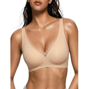 Women Jelly Deep V Push Up Bra Mesh Plunge Wireless Seamless Bralettes Convertible Back Smoothing Tshirt Bras in Saudi Arabia