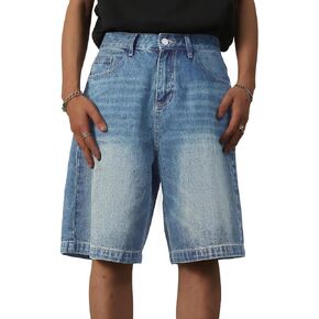 Baggy Jean Shorts Men,y2k Jorts Hip Hop, Mens Denim Shorts Loose Fit Vintage Streetwear Summer in Kuwait