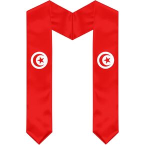 Tunisia Flag Graduation Stole, Tunisia Graduation Sash Scarf for Study Aboard International Students in Saudi Arabia