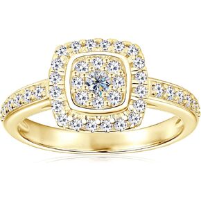 14K Gold Plated Promise Halo Ring 0.5Ct-1.6Ct Cubic Zirconia Engagement Promise Eternity Ring for Women Pear Heart Square Round Cluster Promise Rings for Her CZ Wedding Bands for Women in Kuwait
