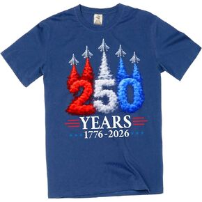 Silk Road Tees Fourth of July Jet flyover 250th Anniversary 1776-2026 T-Shirt Patriotic USA Tee in Saudi Arabia