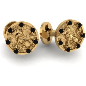RATNAVALI ARTS 925 Sterling Silver Crab Zodiac Cufflinks for Men | Gold Plated Zodiac Sign Design Cuff | Luxury Astrology Jewelry for Men | Stylish Formal Wear Accessories in Kuwait