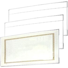 2 Pack Acrylic Business License Frame 4x10, Clear Certificate Holder with Side-Loading Design, Wall Mount for Cosmetology License Health Permit, Professional Document Display for Salon Station in Saudi Arabia